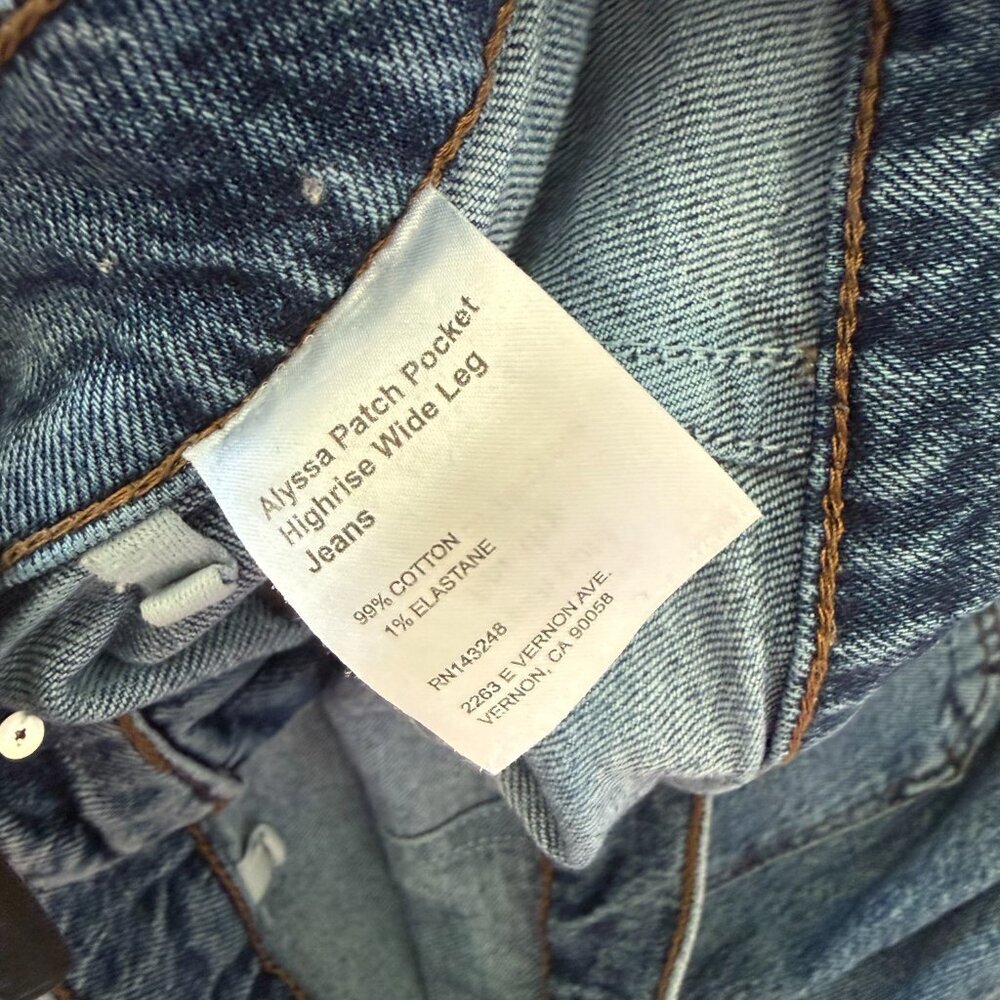 Reformation Alyssa High Rise Wide Leg Denim Jeans 26​ - Picture 7 of 7